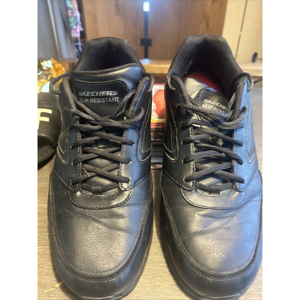 Skechers Men's Size 14 Slip Resistant Work Shoes Black On Black Very Clean